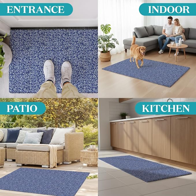 Premium Microfiber Indoor Door Mat – 32"x48" Washable Entry Mat, Waterproof