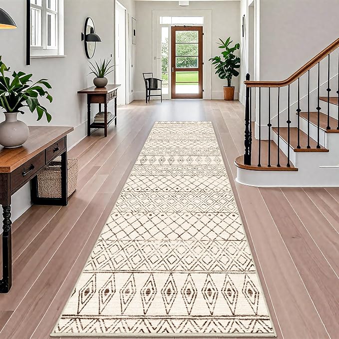 Washable 4x12 Runner Rug Hallway: Moroccan Non Slip Extra Long Rugs