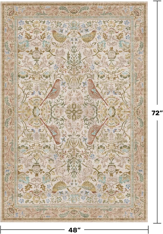 Washable Area Rug 4x6 for Living Room