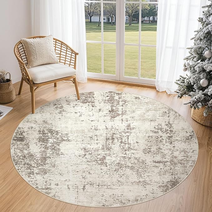 UERMEI 5ft Round Area Rug Living Room Rugs