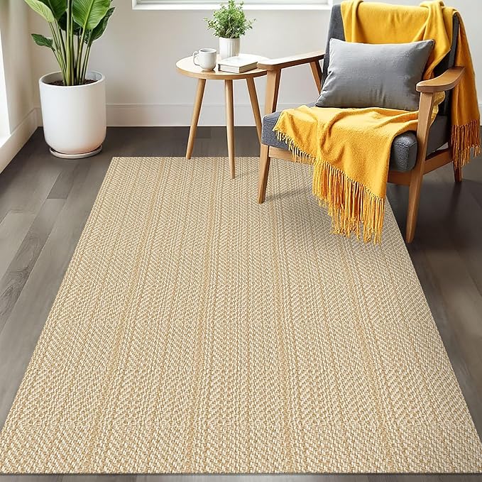 IOHOUZE Washable Area Rug 3x5 Non Slip Rubber Backed Woven Rugs