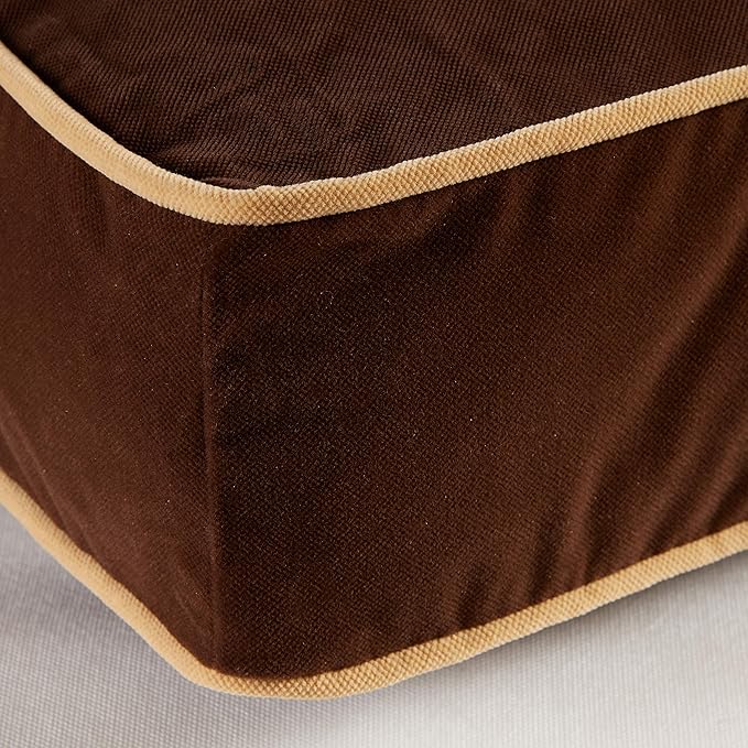 South Pine Porch Buddy Reversible Rectangle Pillow Style Microfiber Dog Bed with Removable, Machine-Washable Cover, Cocoa, Large (48 in. x 36 in.)