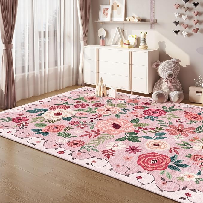 DUKINO 9x12 Area Rug, Floral Rugs