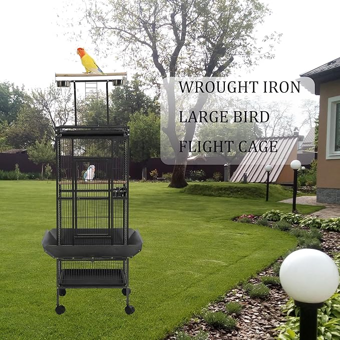 Large Bird Cages for Parakeets, Cockatiel Cage for Birds with Parrot Toys,Birdcage Covers for Night,Skirt Seed Catcher, Play Top for Conure Canary Finch Lovebird Pigeon Budgie Quaker Parrot