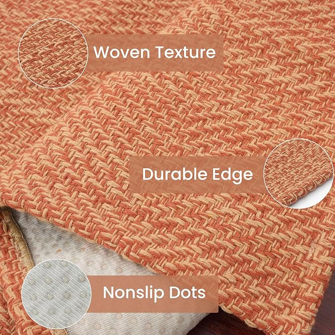 IOHOUZE Small Area Rug 2x3 Washable Woven Rugs