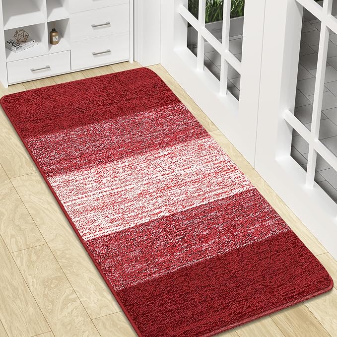 Kitinjoy Indoor Outdoor Door Mat, 47x20 Non-Slip Absorbent Dirt Trapper