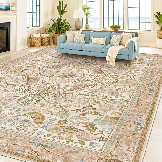 Large Washable Living Room Rug 8x12