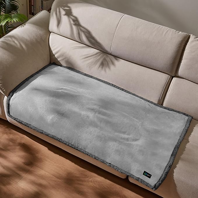 Waterproof Dog Blanket,Premium Pet Puppy Cat Soft Fleece Sherpa Throws Blanket Cushion Mat for Car Seat Furniture Protector Cover Small 50" x 30" by Pawsse Gray