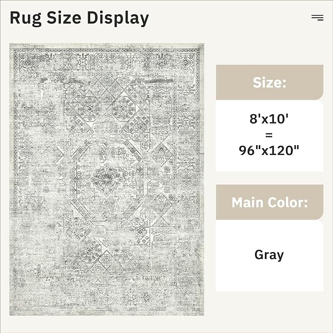 Soalmost Washable Area Rug 8x10