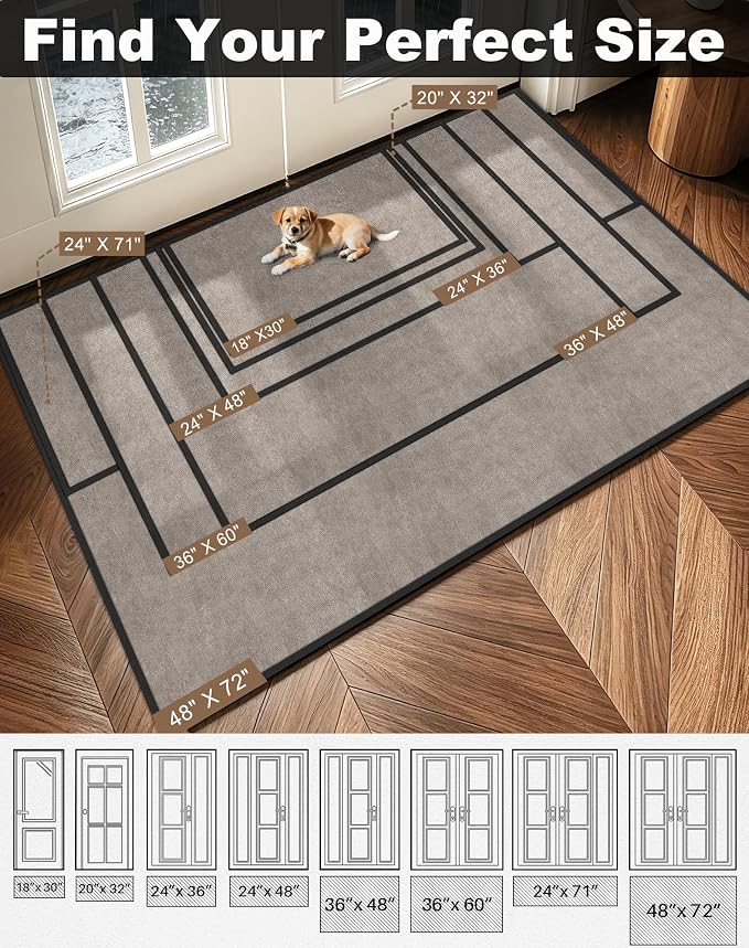 Mibao Front Door Mat Indoor Entrance, Dirt Trapper Welcome Mat