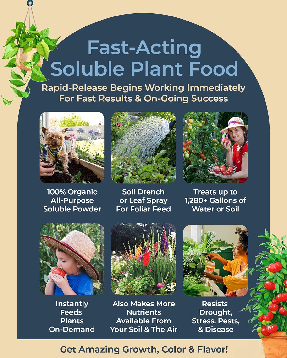 Organic Plant Magic - Truly Organic™ Fast-Acting Soluble Plant Food: All-Purpose Fertilizer Concentrate for All Flower Vegetable Herb Fruit Tree Shrub Container Garden & House Plants [20 lb Bucket]