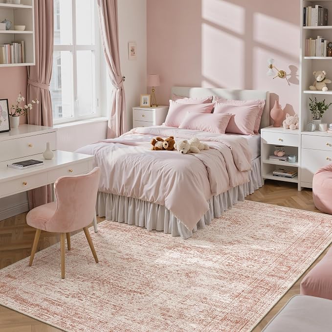 Soalmost 6x9 Area Rug for Living Room Washable Non-Slip Modern Rugs for Bedroom