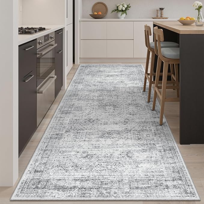 Soalmost Hallway Runner Rug 4x8 Wide: Washable Thin Runners