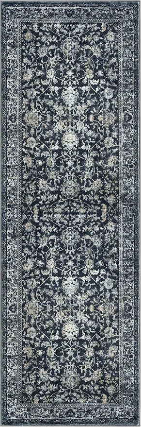 KILOCOCO Hallway Runner 2x6 Rug Runner Printed Vintage Floral Washable Kitchen