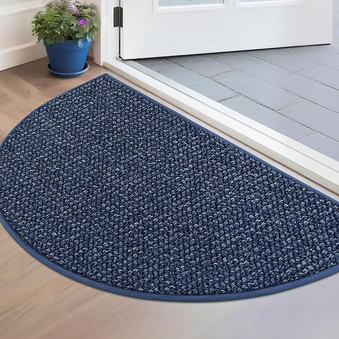 BEQHAUSE Dirt Trapper Door Mat 17" x 30" Half Circle Non Slip Washable Doormats