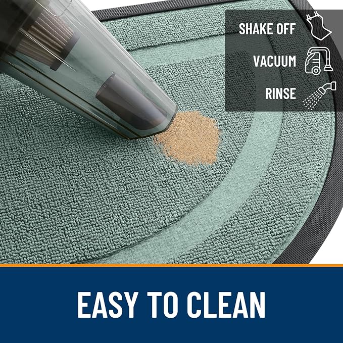 OLANLY Half Circle Door Mat Indoor Outdoor Entrance Welcome, Waterproof