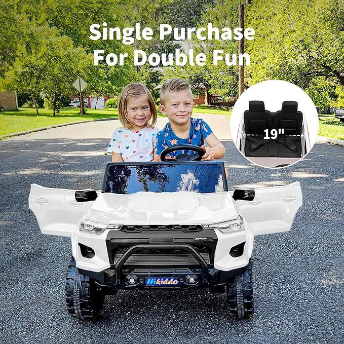 24V 10Ah Ride on Toy for Big Kids, 4WD 2 Seater Electric SUV Kids Car to Drive w/Remote Control, 4x200W Motors - White