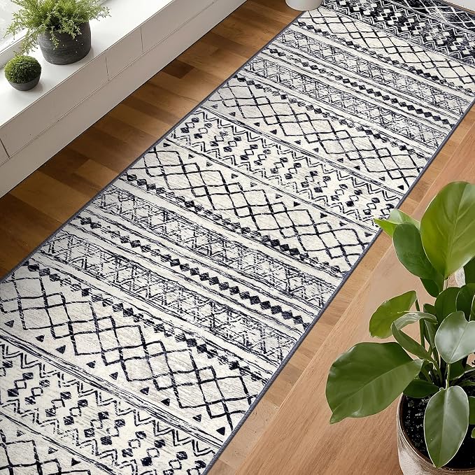 KUTA Extra Long Runner Rug for Hallway 2.6x20ft, Vintage Boho Washable Kitchen