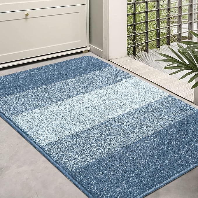 Kitinjoy Indoor Outdoor Door Mat, 36x24 Non-Slip Absorbent Dirt Trapper