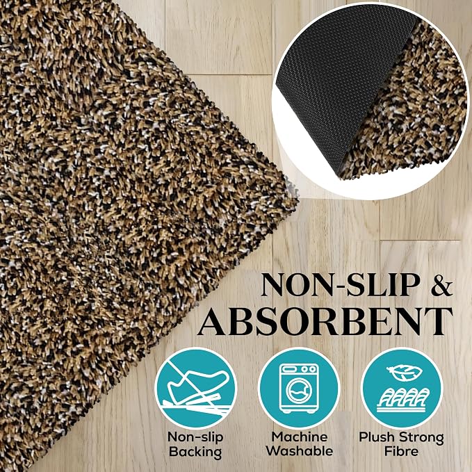 Premium Microfiber Indoor Door Mat – 36"x72" Washable Entry Mat, Waterproof