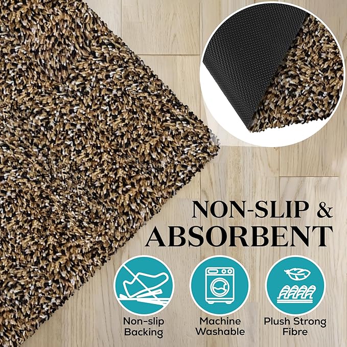 Premium Microfiber Indoor Door Mat – 20"x30" Washable Entry Mat, Waterproof