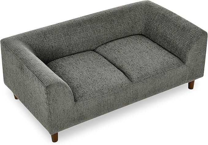 Dog Couch for Medium & Large Dogs, Modern Pet Sofa with Armrest & Backrest, Short Leg Design Linen Fabric Dog Bed Furniture, 39.5" Washable Pet Couch (Dark Grey)