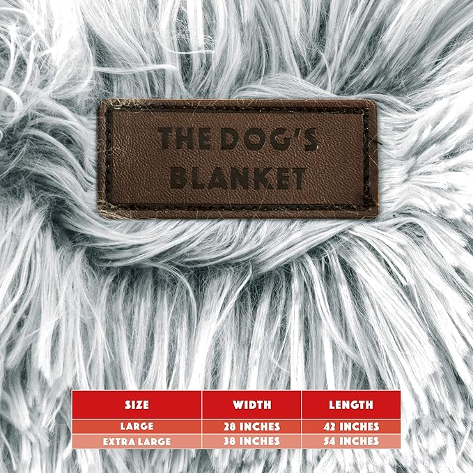 The Dog’s Blanket – Faux Fur Dog Blanket, Ice White, XL, 38x54