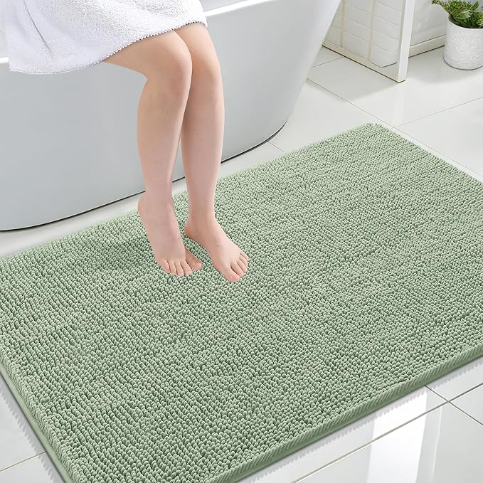 OLANLY Large Bathroom Rugs 47x32, Extra Soft Absorbent Chenille Bath Rugs