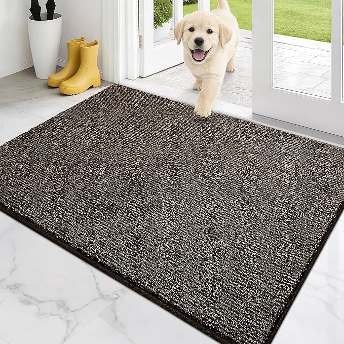 PURRUGS Dirt Trapping Door Mat 32" x 47", Non-Slip Machine Washable Entry Rug