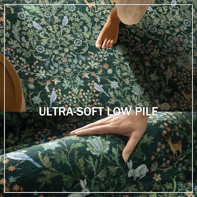 Washable Area Rugs for Living Room: 9x12 Rug Stain Resistant Non Slip Low Pile