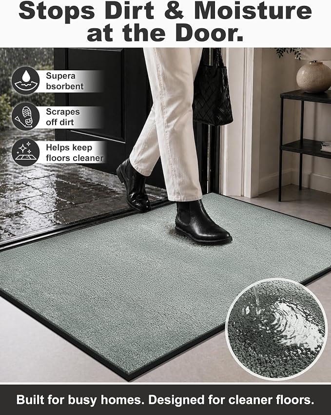 Mibao Front Door Mat Indoor Entrance, Dirt Trapper Welcome Mat