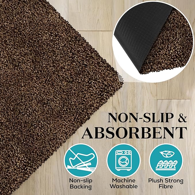 Premium Microfiber Indoor Door Mat – 36"x60" Washable Entry Mat, Waterproof