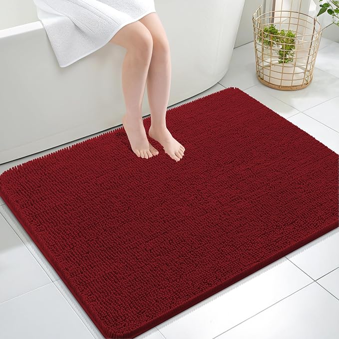 OLANLY Large Bathroom Rugs 47x32, Extra Soft Absorbent Chenille Bath Rugs