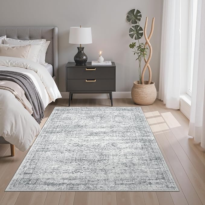 Soalmost Area Rugs 4x6 for Living Room, Vintage Washable Rugs for Dining Room