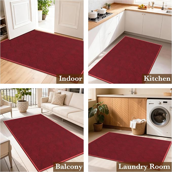Indoor Door Mat 30"x47" Large, Low-Profile Welcome Front Door Mat Indoor