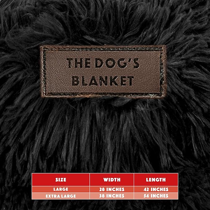 The Dog’s Blanket – Faux Fur Dog Blanket, Black, XL, 38x54