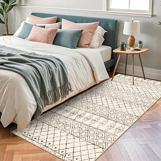 3x6 Washable Kitchen Runner Rug: Non Slip Moroccan Hallway Runners
