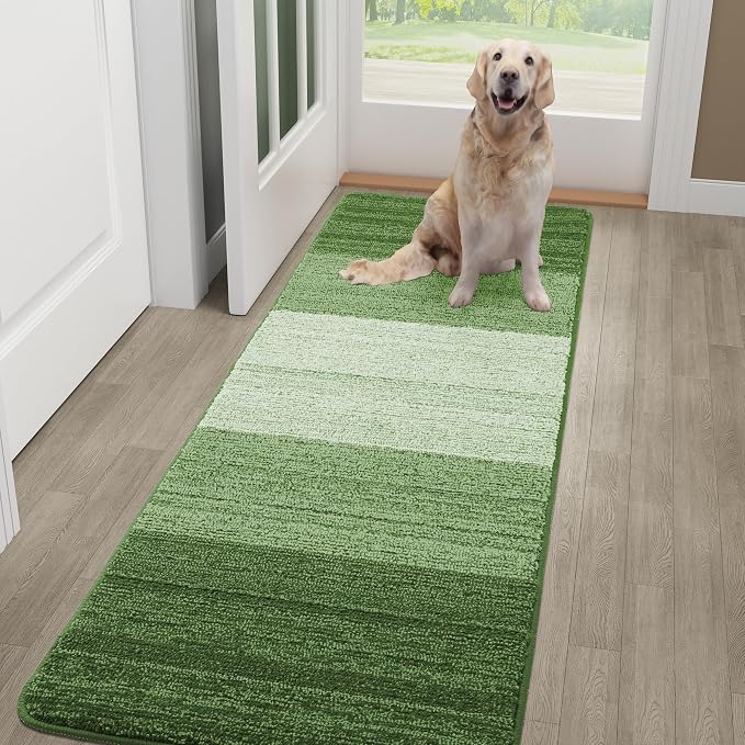 Kitinjoy Indoor Outdoor Door Mat, 48x30 Non-Slip Absorbent Dirt Trapper