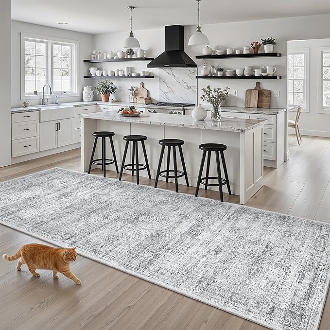 Soalmost Runner Rug 3x8 Washable Non-Slip Hallway Runner Rugs
