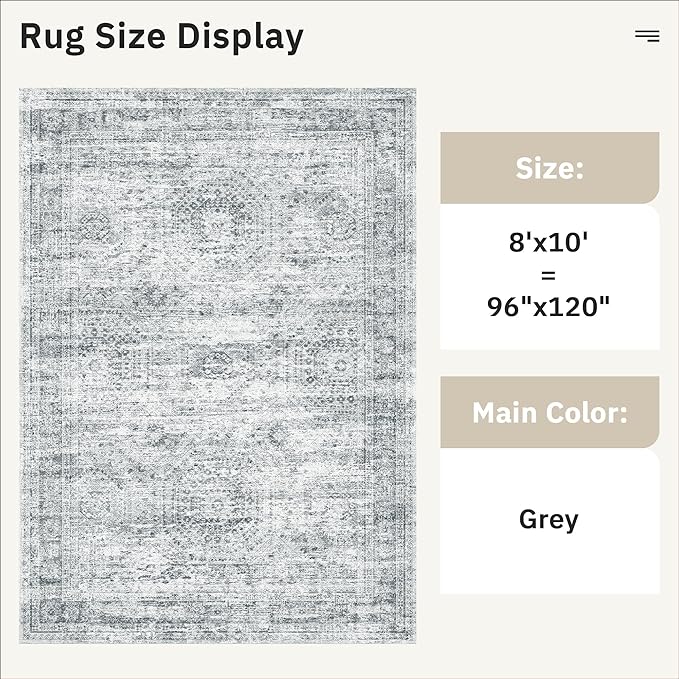 Soalmost Washable Area Rug 8x10, Large Soft Rugs
