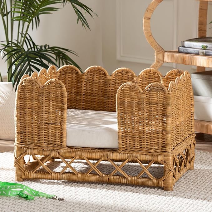 Bali & pari Palm Bohemian Light Honey Rattan Pet Bed
