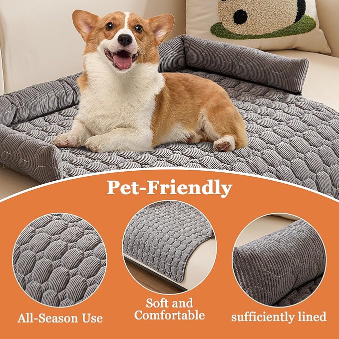 Dog Couch Bed Non Slip Dog Couch Cover Washable Non-Slip Pet Protector for Dogs & Cats, Soft Washable Dog Sofa Bed for Couch Sofa Chair & Bed