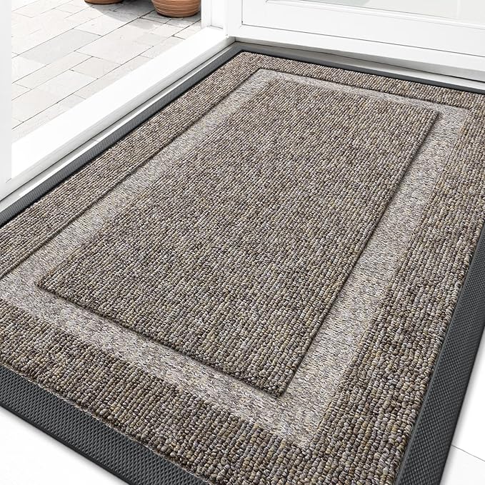 OLANLY Front Door Mat Indoor Outdoor Entrance, Waterproof All-Season,