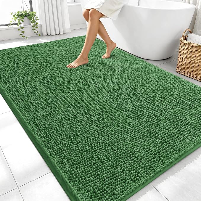 OLANLY Large Bathroom Rugs 70x46, Extra Soft Absorbent Chenille Bath Rugs