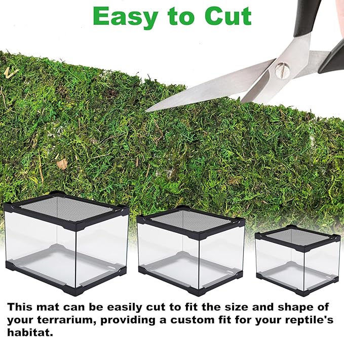 kathson Reptile Carpet, Natural Moss Mat for Terrarium, Bearded Dragon Tank Flooring Green Substrate Liner for Leopard Gecko Hermit Crab Lizard Tortoise (47.24" X 11.81")