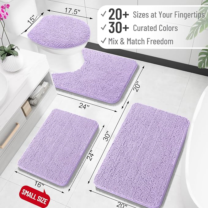 OLANLY Large Bathroom Rugs 47x32, Extra Soft Absorbent Chenille Bath Rugs