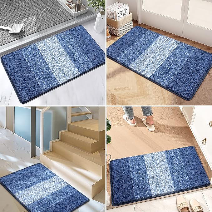 Kitinjoy Indoor Outdoor Door Mat, 50x30 Non-Slip Absorbent Dirt Trapper