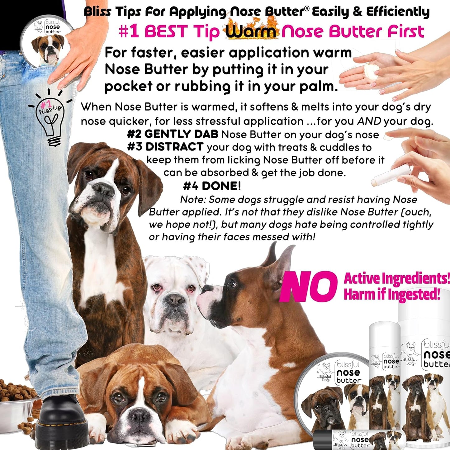 The Blissful Dog Boxer Duo Unscented Nose Butter, 16oz