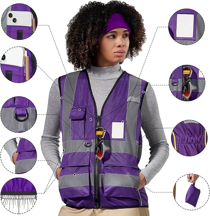 A-SAFETY High Visibility Reflective Safety Vest Customize Logo (XS-8XL)