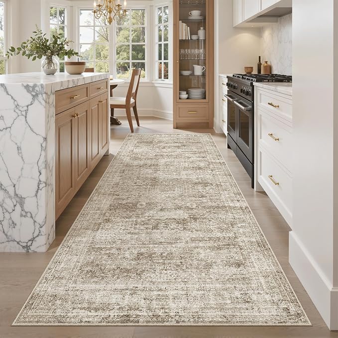 Soalmost Hallway Runner Rug 4x8 Wide: Washable Thin Runners